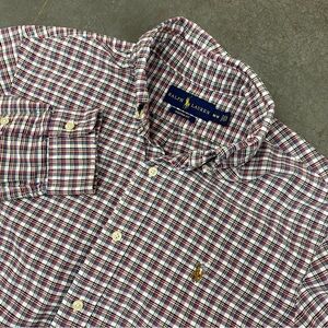 Ralph Lauren Custom Fit Gingham Plaid Button Down Shirt Men’s M
